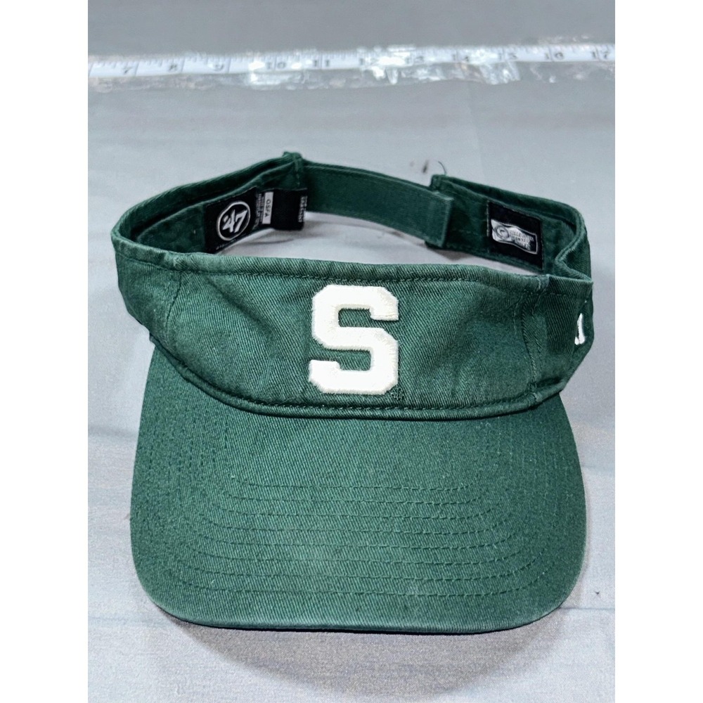 Michigan State Spartans Hat Cap Strap Back One Size Green NCAA '47 Visor